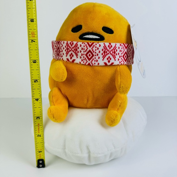 New 2022 Sanrio Gudetama The Lazy Egg Christmas Holiday Scarf 9" Plush READ - Picture 7 of 8